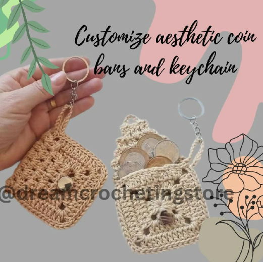 Crochet Keychain and Coin Bag